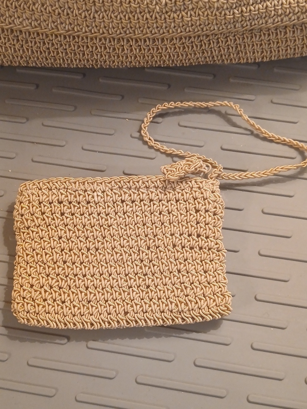 ​Boho Crochet Crossbody Shoulder Bag with Matching Solid Wristlet Purse Set - Picture 6 of 16